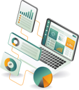 پیش‌نمایش فایل a-laptop-displaying-a-colorful-pie-chart-and-various-graphs-12272336 از پک فناوری کسب‌وکار