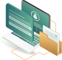 پیش‌نمایش فایل a-laptop-displaying-a-folder-and-a-document-on-its-screen-12272337 از پک فناوری کسب‌وکار