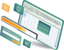 پیش‌نمایش فایل a-laptop-displaying-an-xls-dashboard-with-a-spreadsheet-and-various-icons-12272340 از پک فناوری کسب‌وکار