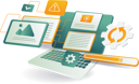 پیش‌نمایش فایل a-laptop-displaying-various-items-screen-12272345 از پک فناوری کسب‌وکار