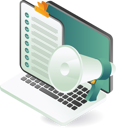 پیش‌نمایش فایل a-laptop-with-a-megaphone-and-a-checklist-on-the-screen-12272348 از پک فناوری کسب‌وکار