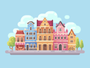 پیش‌نمایش فایل bright-city-street-with-old-buildings-and-cafe-2546830 از پک قلعه