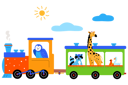 پیش‌نمایش فایل cute-animals-on-a-train-4657104 از پک حیوانات