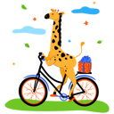 پیش‌نمایش فایل cute-giraffe-cycling-4657101 از پک حیوانات