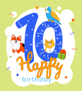 پیش‌نمایش فایل 10th-birthday-greeting-card-4657095 از پک تولد