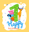 پیش‌نمایش فایل 1st-birthday-greeting-card-4657096 از پک تولد
