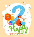پیش‌نمایش فایل 2nd-birthday-greeting-card-4657097 از پک تولد