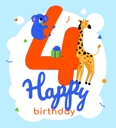 پیش‌نمایش فایل 4th-birthday-greeting-card-4657099 از پک تولد