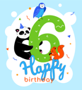 پیش‌نمایش فایل 6th-birthday-greeting-card-4657091 از پک تولد