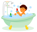 پیش‌نمایش فایل boy-taking-a-bath-4798614 از پک بچه‌ها / کودکانه