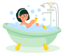 پیش‌نمایش فایل girl-taking-a-bath-4798601 از پک بچه‌ها / کودکانه