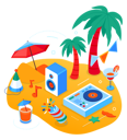 پیش‌نمایش فایل beach-party-4800695 از پک ایزومتریک