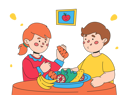 پیش‌نمایش فایل kids-eating-healthy-food-5754006 از پک فعالیت‌های کودکان