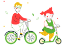 پیش‌نمایش فایل boy-cycling-while-girl-using-kick-scooter-5754022 از پک فعالیت‌های کودکان