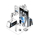 پیش‌نمایش فایل mobile-app-development-3815913 از پک مفهوم ایزومتریک
