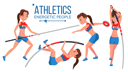 پیش‌نمایش فایل athletics-female-player از پک وکتور بازیکن دوومیدانی