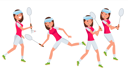 پیش‌نمایش فایل badminton-female-player-vector-playing-in-different-poses-woman-athlete-isolated-on-white-cartoon-character-illustration از پک بازیکن بدمینتون