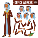 پیش‌نمایش فایل animation-creation-set-of-arab-businessman-with-different-face-emotions از پک کارکنان اداری