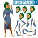 پیش‌نمایش فایل animation-creation-set-of-arab-employee-with-different-face-emotions از پک کارکنان اداری