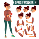 پیش‌نمایش فایل animation-creation-set-of-business-woman-with-different-face-emotions از پک کارکنان اداری