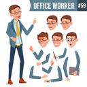 پیش‌نمایش فایل animation-creation-set-of-businessman-with-different-face-emotions از پک کارکنان اداری