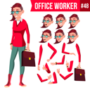 پیش‌نمایش فایل animation-creation-set-of-lady-employee-with-different-face-emotions از پک کارکنان اداری