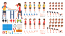 پیش‌نمایش فایل animated-character-creation-set-of-table-tennis-player از پک وکتور زن مرد بازیکن تنیس میز