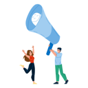 پیش‌نمایش فایل man-and-woman-at-loudspeaker-10768296 از پک کاراکترها افراد کسب‌وکار