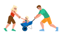 پیش‌نمایش فایل family-at-garden-10768833 از پک دختر پسر مادر پدر خانواده