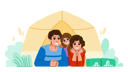 پیش‌نمایش فایل family-camping-10768810 از پک دختر پسر مادر پدر خانواده