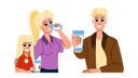 پیش‌نمایش فایل family-drinking-water-10768817 از پک دختر پسر مادر پدر خانواده