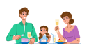 پیش‌نمایش فایل family-eating-food-at-restaurant-10768824 از پک دختر پسر مادر پدر خانواده