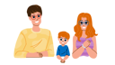 پیش‌نمایش فایل family-glasses-10768834 از پک دختر پسر مادر پدر خانواده