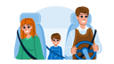 پیش‌نمایش فایل family-in-car-10768818 از پک دختر پسر مادر پدر خانواده