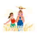 پیش‌نمایش فایل family-on-field-10768829 از پک دختر پسر مادر پدر خانواده