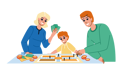 پیش‌نمایش فایل family-playing-board-games-10768832 از پک دختر پسر مادر پدر خانواده