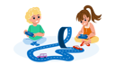 پیش‌نمایش فایل boy-and-girl-playing-car-tracks-together-10769129 از پک دختر پسر کودکان