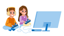 پیش‌نمایش فایل children-play-video-game-10769133 از پک دختر پسر کودکان
