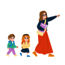 پیش‌نمایش فایل female-teacher-and-kids-on-school-trip-10769150 از پک دختر پسر کودکان