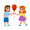 پیش‌نمایش فایل girl-gives-balloon-to-other-girl-10769233 از پک پسر کودک و دختر