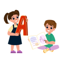 پیش‌نمایش فایل kid-are-learning-abc-language-10769249 از پک پسر کودک و دختر