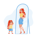 پیش‌نمایش فایل kid-girl-is-dreaming-of-adult-woman-in-mirror-10769229 از پک پسر کودک و دختر