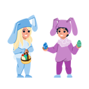 پیش‌نمایش فایل kids-are-celebrating-easter-10769217 از پک پسر کودک و دختر