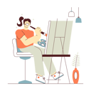 پیش‌نمایش فایل girl-doing-painting-12136789 از پک عادت های سبک زندگی شاد