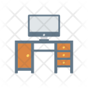 پیش‌نمایش فایل computer-table از پک کسب‌وکار و اداره – آیکن‌های فلت