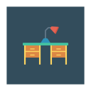 پیش‌نمایش فایل desk-279 از پک کسب‌وکار و اداره – آیکن‌های فلت مربعی