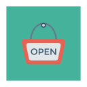 پیش‌نمایش فایل open-signboard-2 از پک کسب‌وکار و اداره – آیکن‌های فلت مربعی