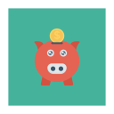 پیش‌نمایش فایل piggy-banking-38 از پک کسب‌وکار و اداره – آیکن‌های فلت مربعی