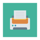 پیش‌نمایش فایل printer-464 از پک کسب‌وکار و اداره – آیکن‌های فلت مربعی