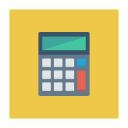 پیش‌نمایش فایل calculator-840 از پک کسب‌وکار و اداره – آیکن‌های فلت مربعی